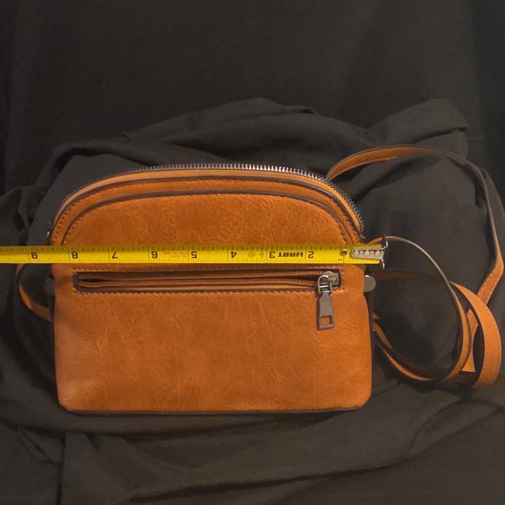 Sam & Hadley Brown Embossed Floral Cross Body Bag with Zipper and Pockets, Small - Picture 7 of 7